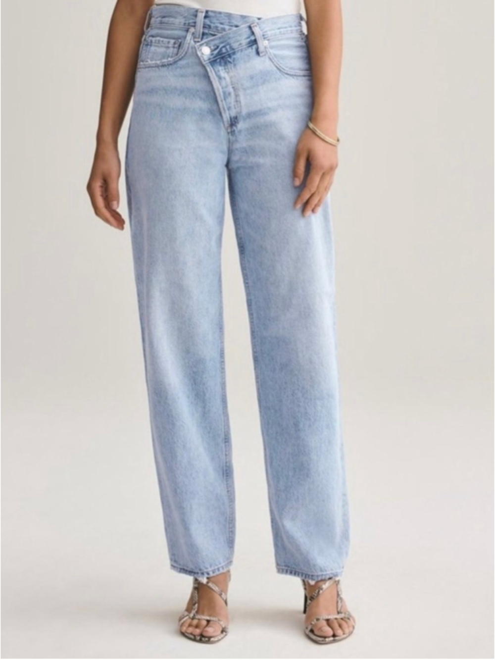 Agolde Criss Cross Jeans Size 26 Blue High Rise Straight Leg